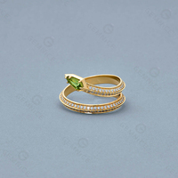 Bague ouverte serpent minimaliste tendance Gemnel en argent 925 véritable avec zircon cubique de haute qualité, idéale pour les fêtes, mariages ou comme cadeau