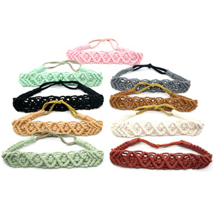 Bán Buôn Macrame Bohemian Tay Dệt Bông <span class=keywords><strong>Headband</strong></span> Sinh Thái Thân Thiện Handmade Đàn Hồi Tóc Ban Nhạc Phụ Kiện Thể Thao Headbands - Product Image 1