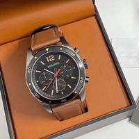 Montre Chronographe Rétro Sport Homme en Gros, Cadran Noir, Boîtier Or Rose, Lumineuse, Étanche, Certifiée, Montre-Bracelet Chronographe Classique
