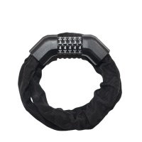 Cadenas à combinaison réinitialisable à 5 chiffres pour vélos, avec chaîne en acier trempé de 8 mm et design compact et portable