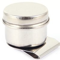 Fournitures d'art Outils Facile à nettoyer Tambour Forme Étudiant Peinture Pot à Huile École Palette en Acier Inoxydable Simple Double Trou Dipper