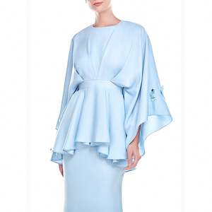 <span class=keywords><strong>2021</strong></span> nueva llegada conjuntos de mujer personalizados de moda Abaya en Malasia mangas acampanadas encaje Kebaya recorte de talla grande Baju Kurung - Product Image 3