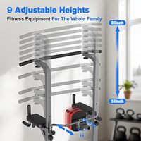 Torre de Ejercicios Multifuncional con Barra de Dominadas y Estación de Dips para Entrenamiento de Fuerza en Casa