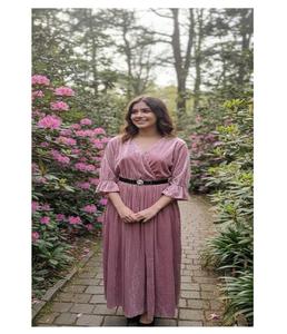 Trendy Eco-Friendly Woven Velvet Solid A-Line <b>Dress</b> Women <b>Belted</b> Waist Soft Comfortable Elegant Flowing Fit Parties <b>Weddings</b> - Product Image 4