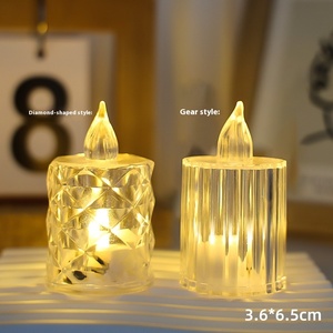 Vente en gros <span class=keywords><strong>Petite</strong></span> <span class=keywords><strong>bougie</strong></span> électronique <span class=keywords><strong>LED</strong></span> Lampe à thé en plastique transparent sans <span class=keywords><strong>flamme</strong></span> pour proposition de Noël et décoration de fête - Product Image 6