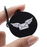 Porte-clés en alliage de zinc chaud, personnalisé avec logo enveloppe volante, émail noir mat, pour usage quotidien et objets de collection