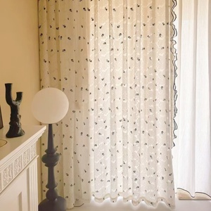 Rideau Semi-Occultant en <span class=keywords><strong>Tissu</strong></span> YCSP Luxe Personnalisé Motif Rose Noire pour Chambre, Salon et Hôtel - Product Image 3
