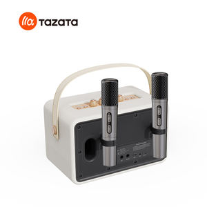 2025 nouveau rétro maison en bois cuir sans fil BT haut-parleur Portable Support micro guitare AUX type-c charge - Product Image 6