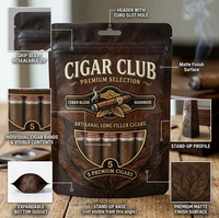 Bolsa Humidificadora para Cigarros con Logotipo Personalizado, Cierre Hermético y Ventana Transparente, Bolsa Reutilizable para Almacenamiento de 5 Cigarros
