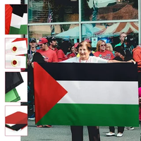 Prêt à Expédier Gratuit Palestine Drapeau Logo Personnalisé Drapeaux Impression Claire 3x5 ft Polyester Tissu Drapeaux Palestine