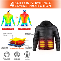 Veste chauffante intelligente en duvet noir neige, avec batterie électrique Vinmori, pour homme