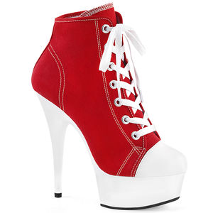 Bottes de pole dance en toile à plateforme haute de 15 cm / 6 pouces avec lacets sur le devant - Product Image 3