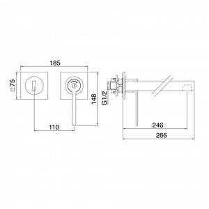 Treemme Time Accesorios para grifos de baño montados en la pared Mezclador de lavabo - Product Image 2