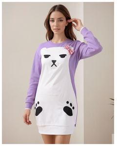 Vente flash Robe de nuit Demon Hunter Mria Couleur unie Manches courtes Ample Grande taille Robe de chambre Chaise longue Pyjama Maison - Product Image 3