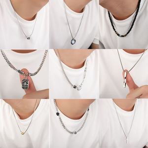 Collana in acciaio al titanio per gli uomini accessorio Vintage a prova di appannamento stile Hip Hop - Product Image 5