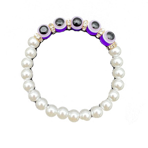 Turkish Evil Eye <b>Bracelet</b> Baroque Pearl Handmade Vintage Accessories Gift Imitation Pearl Bezel Setting Yiwu Origin - Product Image 5