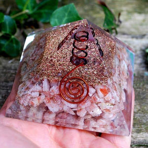 5cm spirale fil de cuivre jaune Citrine 7 Chakra cristal pierre précieuse Orgone Pyramide <span class=keywords><strong>Orgonite</strong></span> générateur d'énergie - Product Image 1