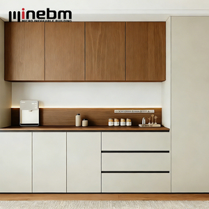 Meuble de cuisine en teck thaïlandais, <span class=keywords><strong>porte</strong></span> de placard en PVC cerisier, <span class=keywords><strong>armoire</strong></span> <span class=keywords><strong>murale</strong></span> et évier pour cuisine - Product Image 4