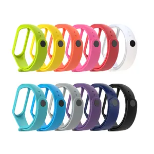 Banda Correia de substituição para Xiaomi miband 3 4 Colorido Silicone Pulseira Wrist Strap Band para mi Banda Ajustável