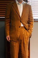 Nouveau pantalon de costume homme 2026 en lin italien rétro, coupe slim, avec revers, style décontracté chic, boucle Paris