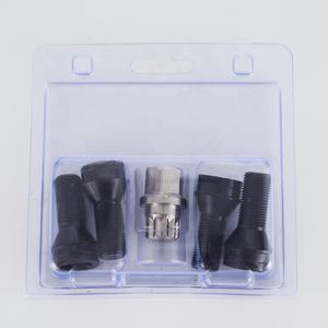 Pour <span class=keywords><strong>BMW</strong></span> M14*1.25, 4+1 Boulon de roue antivol de haute qualité en acier noir, adaptateur de boulon de roue rond de sécurité avec code - Product Image 5