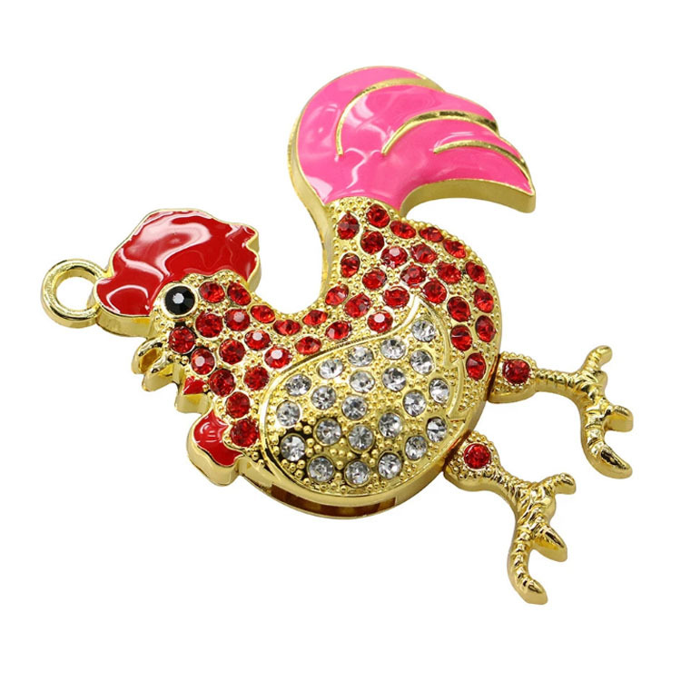 Promocional collar de joyas de estilo forma de Polla de memoria Usb Stick 2GB 4GB 8GB Gallo Usb Flash Drive 16GB 32GB Pendrive