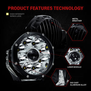 Gele 5 inch koplamp 12V jeep strobe LED rijpod mistlamp spotlicht voor auto off-road wit 4x4 voertuig fabricage - Product Image 3