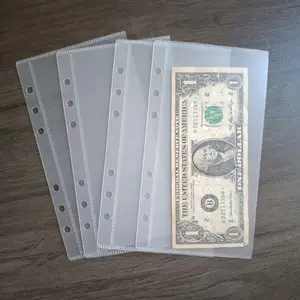 Hot Verkoop Losse Leaf A5 A6 A7 A9 Zipless Side Open Plastic Cash Vulling Binder Pocket Pp Geld Pouch Custom Frosted Envelop