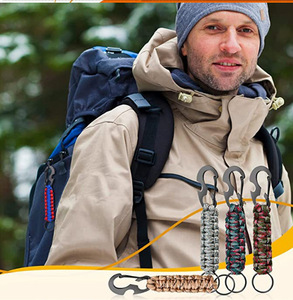 Paracord llavero cordón tejido supervivencia cordones para hombres mujeres cuerda resistente táctico multifuncional mosquetón abrebotellas - Product Image 5