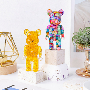 Figurine en résine d'ours de gravier en cristal naturel décoration d'ours violent maison bureau richesse attirant cadeau de pendaison de crémaillère - Product Image 5