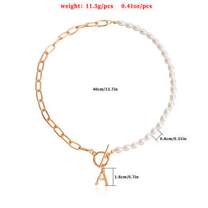 Europan y Amrican Jwlry Nich Simpl OT Buckl Half Imitation Parl Lttr A Pndant para mujer Ins Styl Vrsatil - Product Image 5