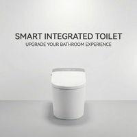 WC intelligent monobloc en céramique avec chasse d'eau électrique automatique, siège chauffant, capteur de pied et cuvette allongée pour salle de bain moderne
