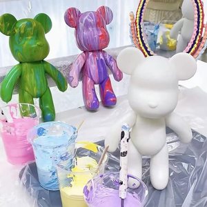 DIY <strong>White</strong> Bear Figure <strong>Acrylic</strong> <strong>Paint</strong> Set with 500ml <strong>Paint</strong> and Brushes for Canvas Glass &amp; Paper - Product Image 4