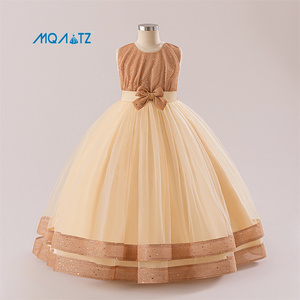 Meiqiai <strong>Little</strong> Girls' Floral Fancy Formal Prom Dress Puffy Party Maxi Ball Gown Sequins Woolen Fabric Embroidery Summer Season - Product Image 2