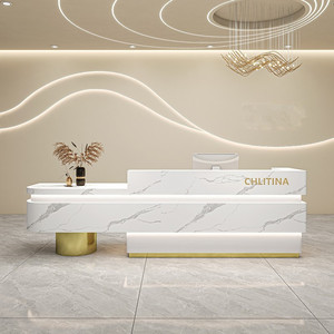 Hiện đại độc đáo corians đá gỗ nha khoa phòng khám tiếp tân bàn phía trước văn phòng tiếp tân - Product Image 3