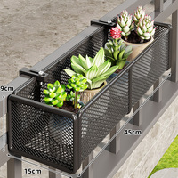 Soporte de Hierro para Macetas Colgantes en el Alféizar de la Ventana del Balcón, con Almacenamiento para Plantas Suculentas de Interior