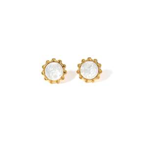 Boucles d'oreilles tendance en acier inoxydable 316L avec placage or PVD, durables et résistantes - Product Image 1