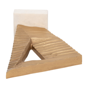 Scultura Geometrica Arte Moderna Decorativa Finitura Oro per Soggiorno Ufficio Bagno Accento per Mensola - Product Image 6