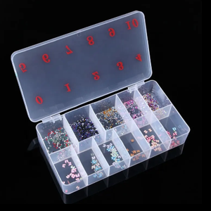 Boîte de rangement en plastique transparent à 10 compartiments avec séparateurs pour perles, bijoux, nail art, bricolage et artisanat - Product Image 6