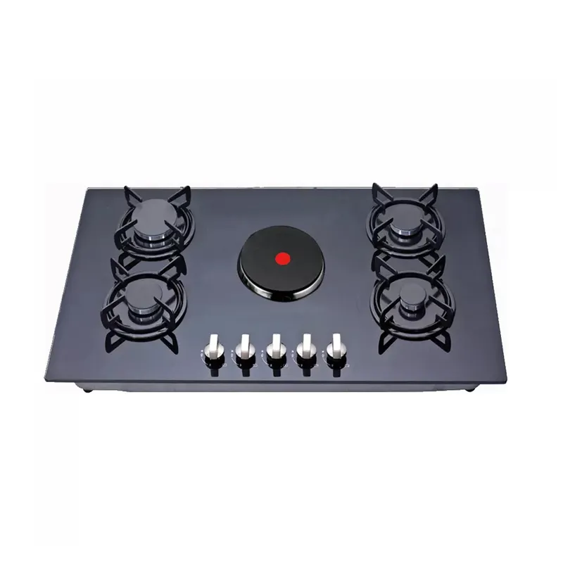 Huachu factory Built in gas electric burner cooktop 900mm tempered glass gas hob
