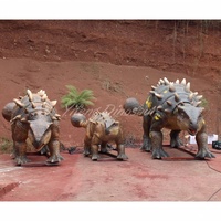 Groupe d'Ankylosaures Animatroniques Personnalisable de 5 M pour Parc à Thème Dinosaure