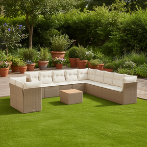 Ensemble de canapés de jardin en rotin, mobilier d'extérieur, capacité de 10+ places, résistant aux intempéries, design contemporain - Product Image 2
