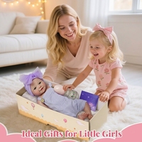 Poupées reborn réalistes 42 cm/18 pouces, nouveau-né fille réaliste en silicone intégral, accessoires, certifiées CE, collection de cadeaux de fêtes