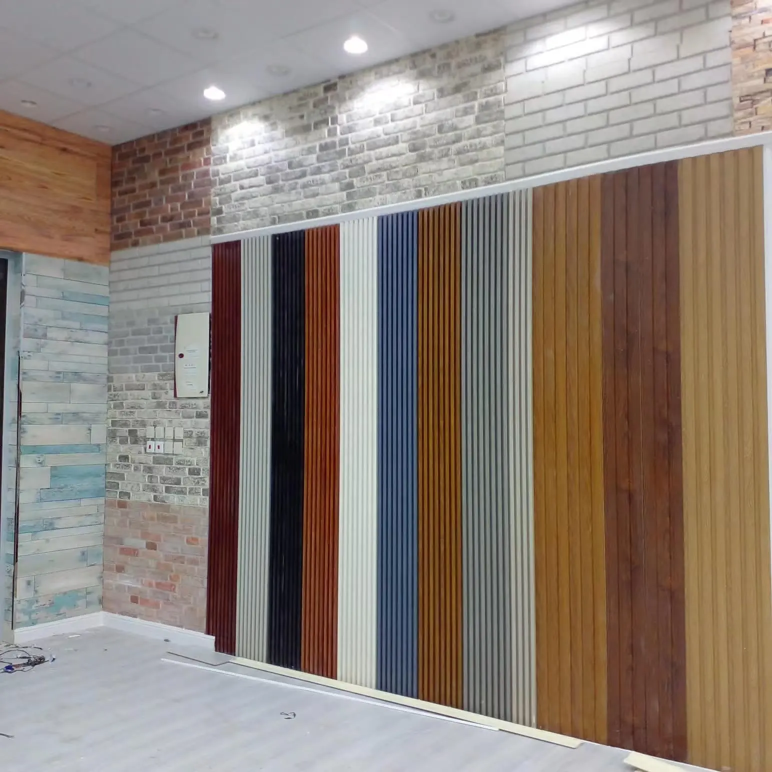 WPC الجدار لوحات مرّكب من الخشب والبلاستيك لوحات كبيرة ، الخشب الحبوب ، سطح القماش