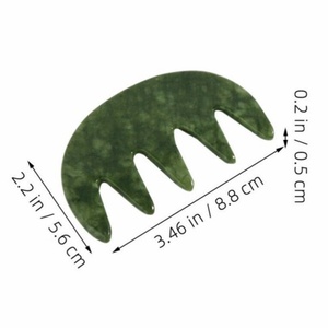 Masseur de tête en jade : Peigne de massage en jade, outil de massage des points de pression, masseur Gua Sha chinois pour le cuir chevelu, le <span class=keywords><strong>visage</strong></span>, les bras, les pieds - Product Image 5