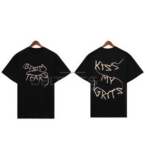 High Quality Blank Cotton StreetWear <b>Tshirt</b> Oversized Drop Shoulder T-shirt Custom Print logo HeavyWeight White T Shirt for Men - Product Image 6