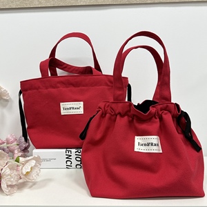 Bolsa Casual de Lona Pesada para Meninas, Bolsa Vermelha para Presentes, Portátil - Product Image 1