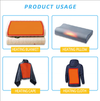Pièce chauffante infrarouge en graphène pour vêtements, avec interrupteur de contrôle de température USB, feuille chauffante personnalisée pour gilet