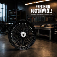 Roue à rayons larges noir brillant pour Harley Davidson Touring Road Glide Street Glide, avec embouts chromés, 48 rayons, jante personnalisée Bagger