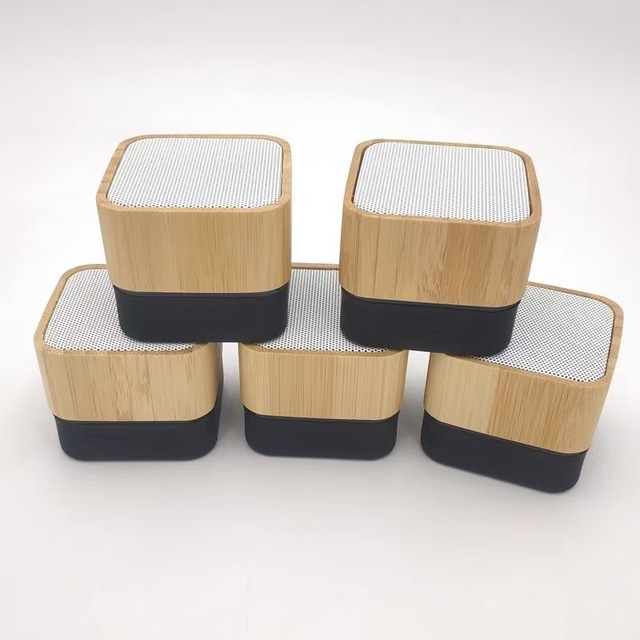 Bamboo Bluetooth Speaker, Wireless Portable Audio with Clear Stereo Sound, Eco-Friendly Natural Bamboo Design,